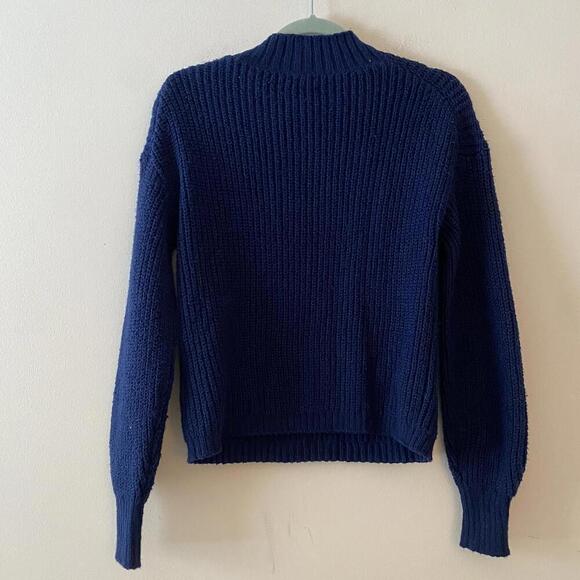 J CREW navy long sleeve cotton blend knit sweater - Picture 5 of 5